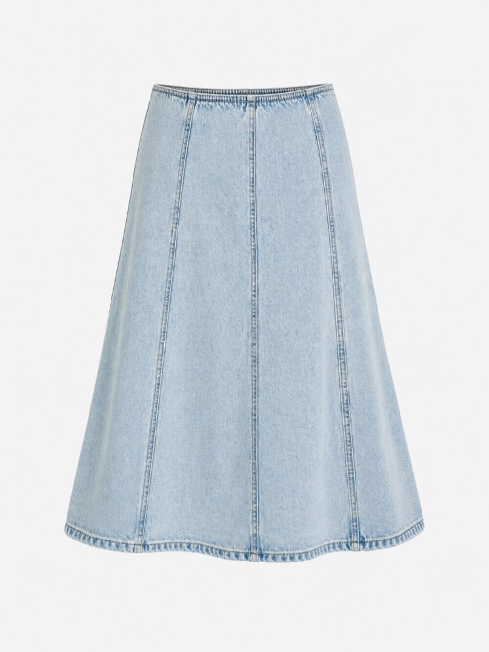 Vintage Gap Jeans Y2K Light Wash Paneled Denim A-Line Midi Skirt Side Zip M
